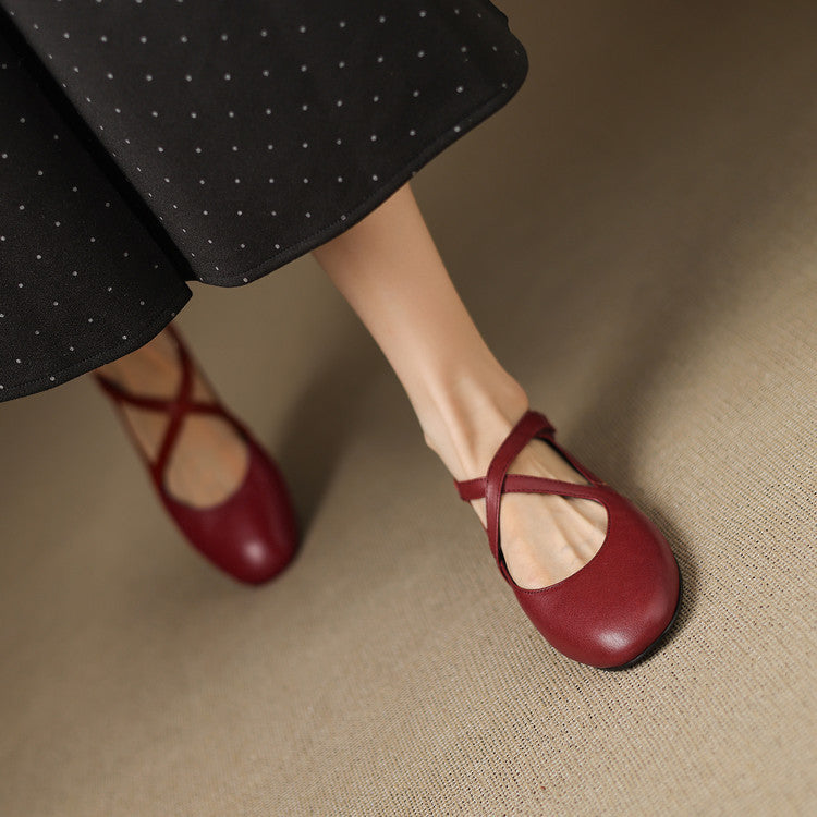 Zeor | Ballerine in vera pelle con fasce incrociate