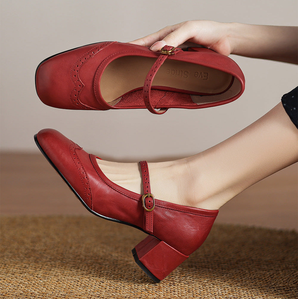 Harel | Mary Jane brogue in vera pelle