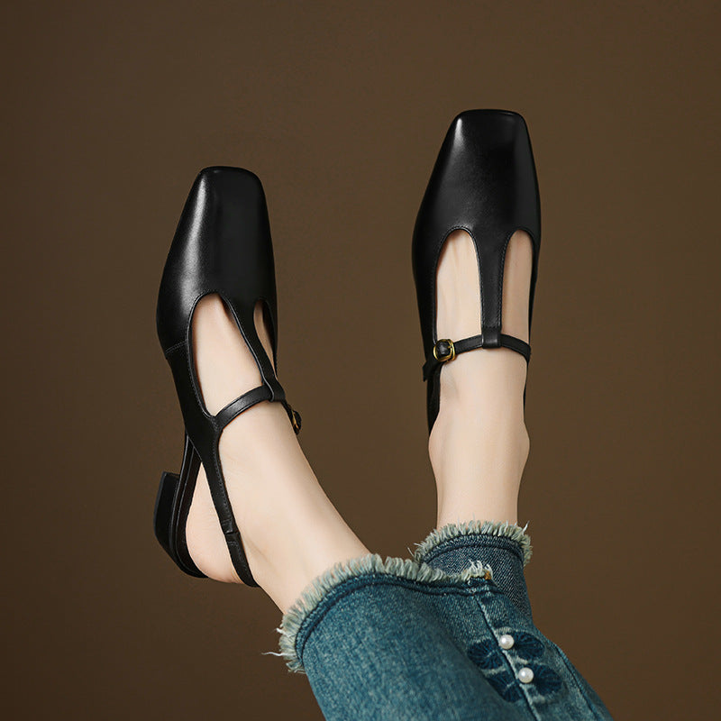 Jessi | Slingback in vera pelle con cinturino a T