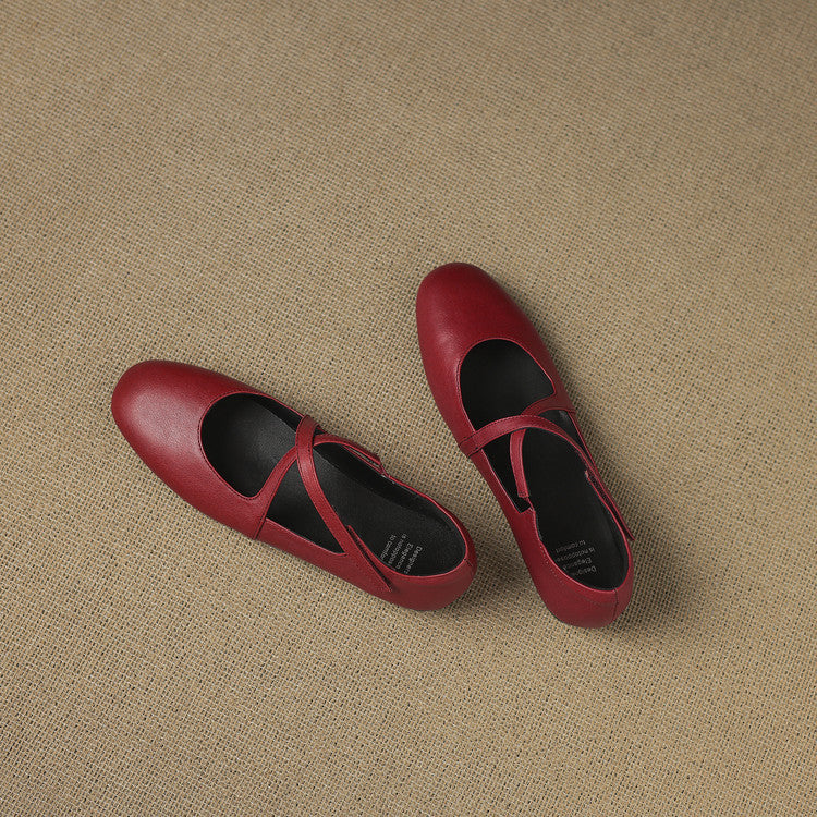 Zeor | Ballerine in vera pelle con fasce incrociate