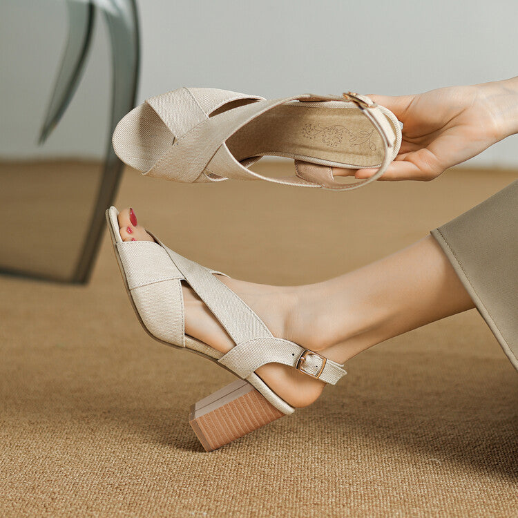Arlie | Slingback peep-toe con fasce incrociate