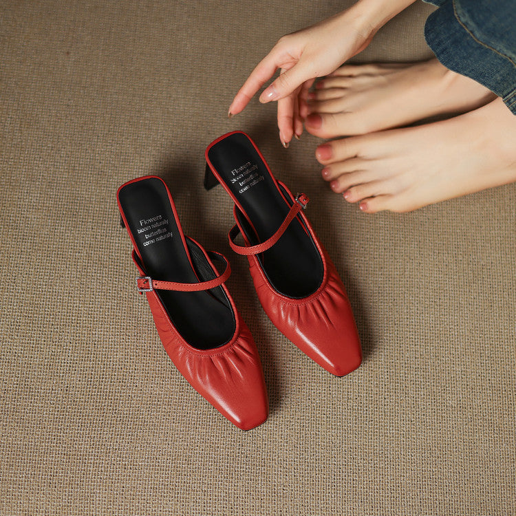 Vanya | Mules Mary Jane in vera pelle