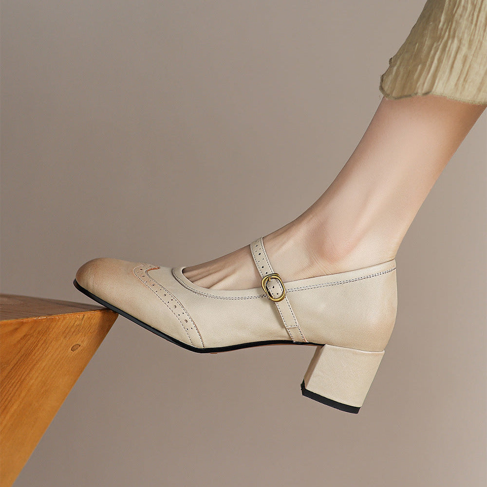 Harel | Mary Jane brogue in vera pelle