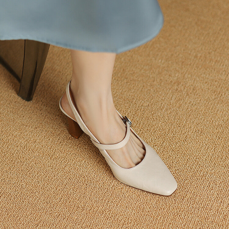 Ezzy | Slingback in vera pelle con doppio cinturino