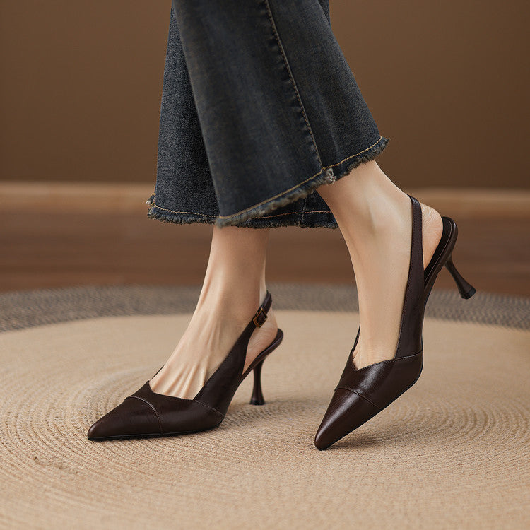Myla | Slingback in vera pelle con tacco a matita