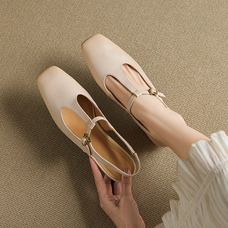 Jessi | Slingback in vera pelle con cinturino a T