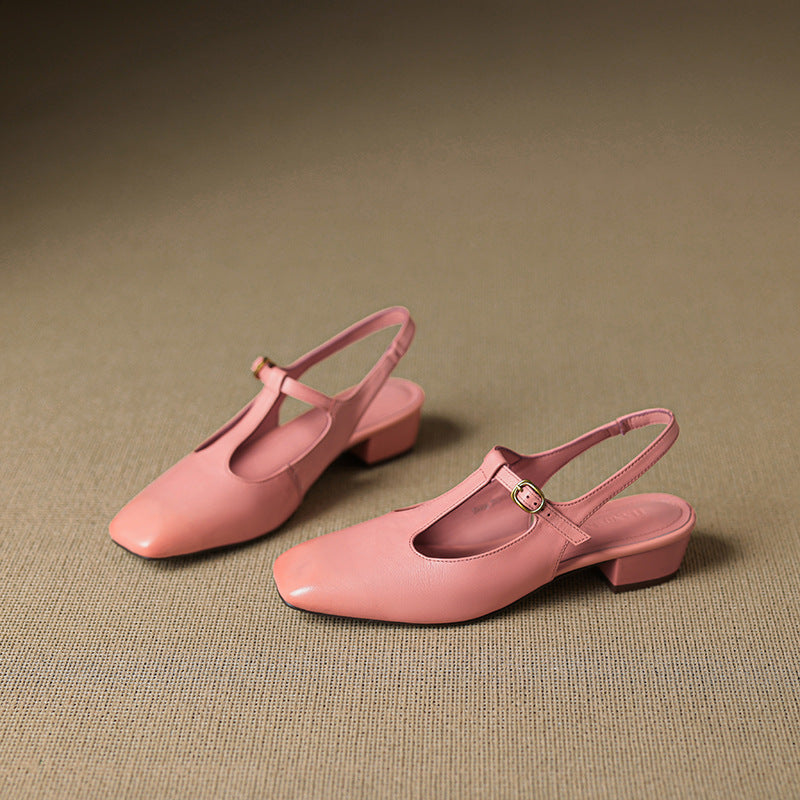 Jessi | Slingback in vera pelle con cinturino a T