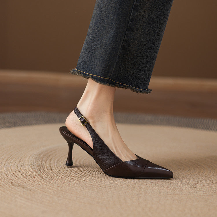 Myla | Slingback in vera pelle con tacco a matita
