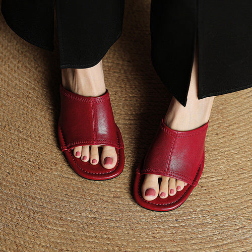Amira | Mules in vera pelle con tacco cilindrico