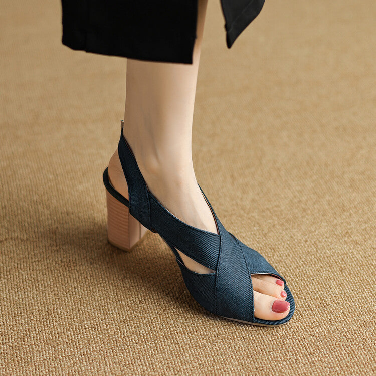 Arlie | Slingback peep-toe con fasce incrociate