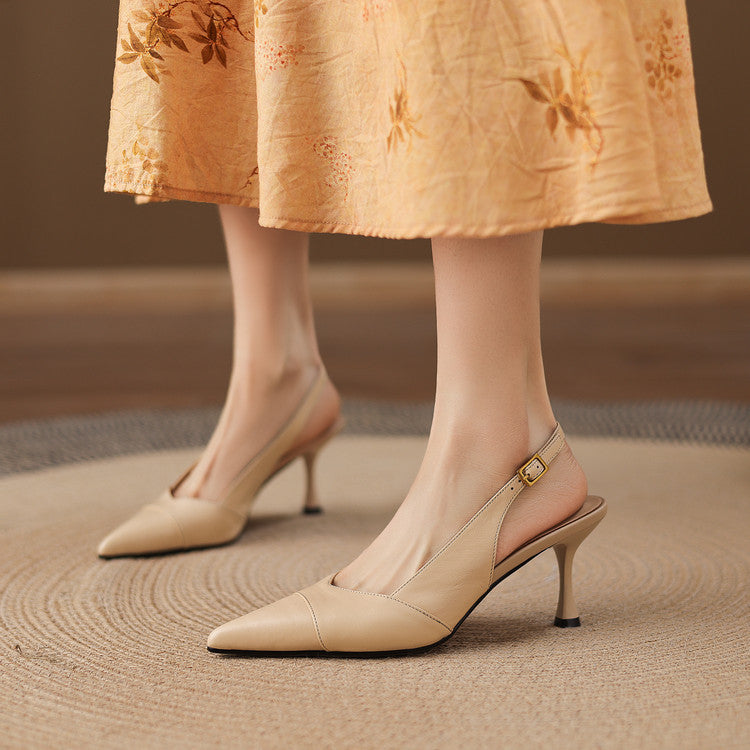 Myla | Slingback in vera pelle con tacco a matita