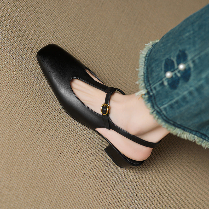 Jessi | Slingback in vera pelle con cinturino a T