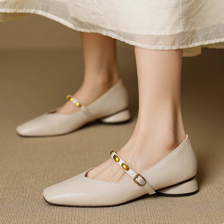 Zyra | Ballerine Mary Jane in vera pelle