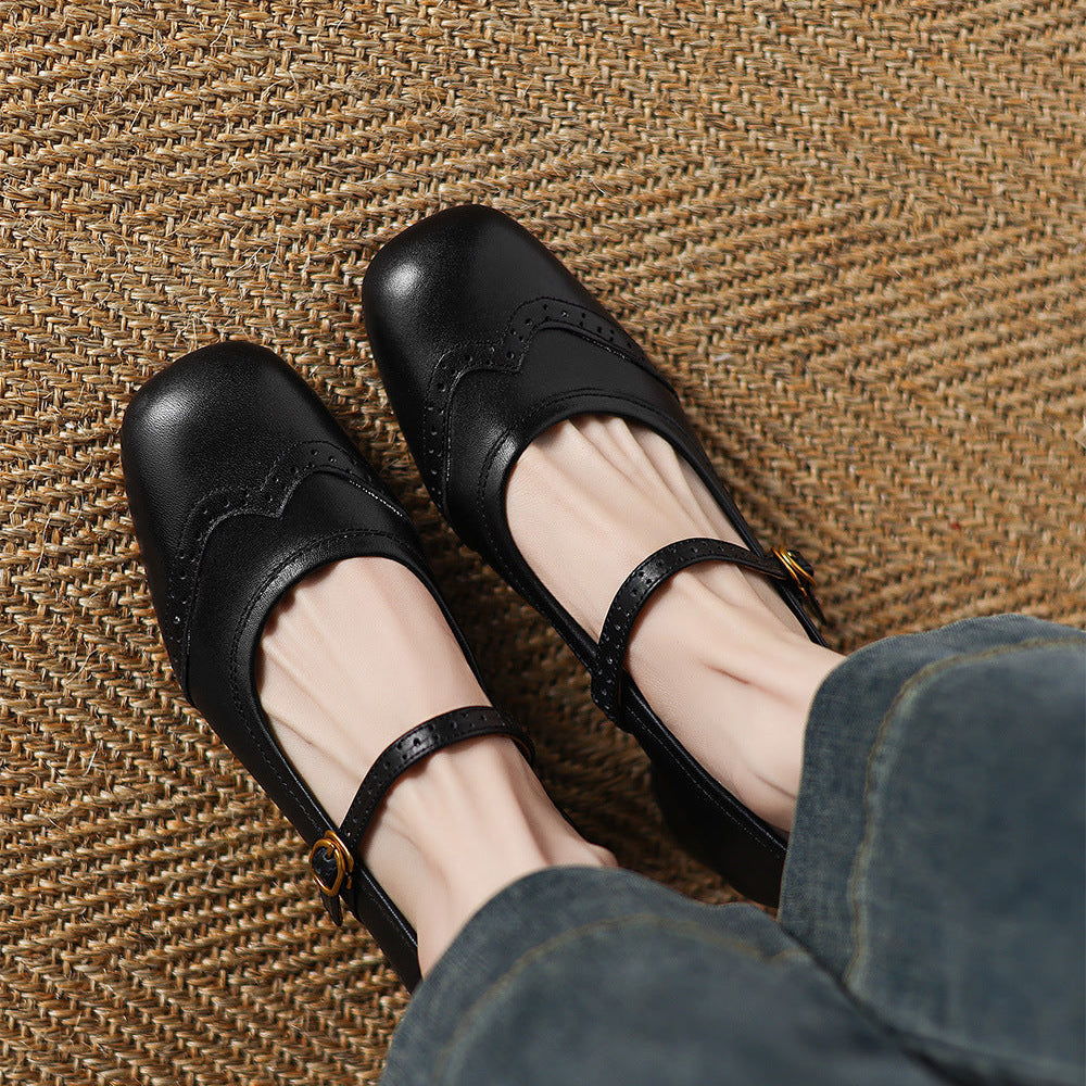 Harel | Mary Jane brogue in vera pelle