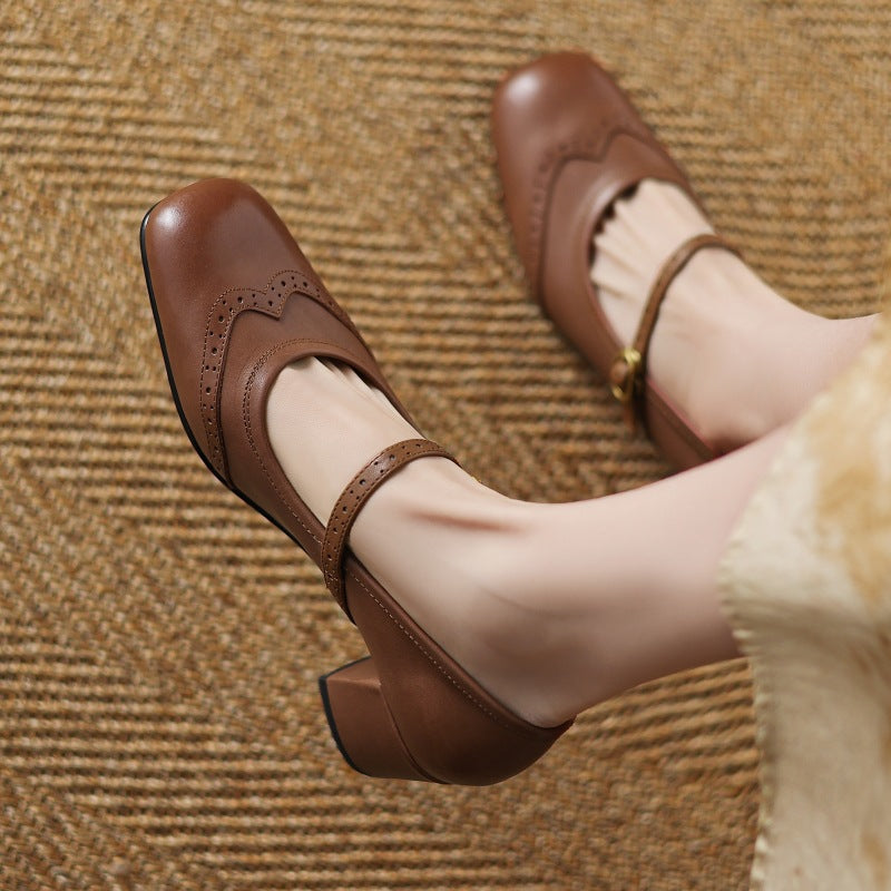 Harel | Mary Jane brogue in vera pelle