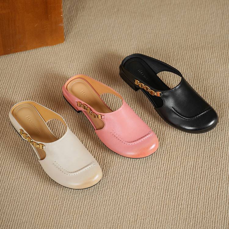 Galia | Mules in vera pelle con catena