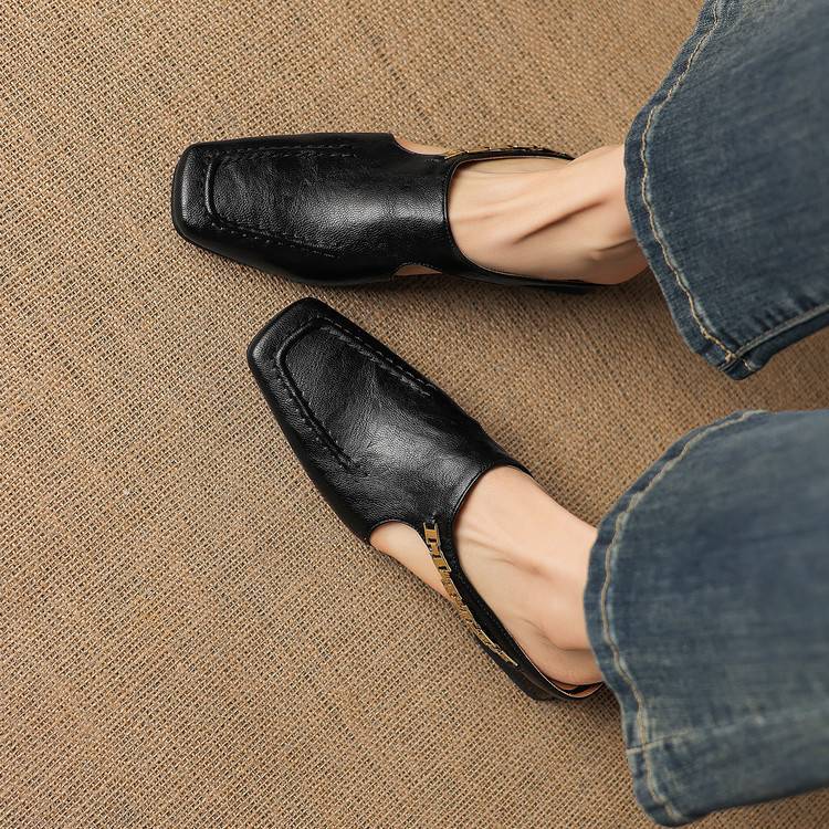 Vyla | Mules in vera pelle con catena