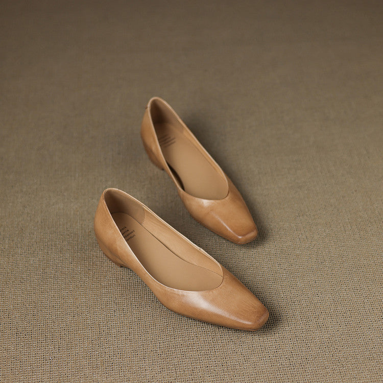 Aldina | Ballerine in vera pelle con zeppa