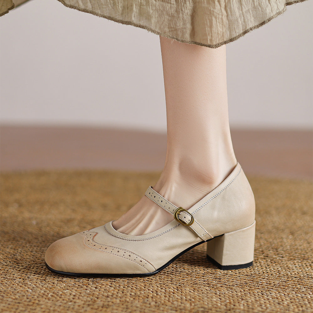 Harel | Mary Jane brogue in vera pelle