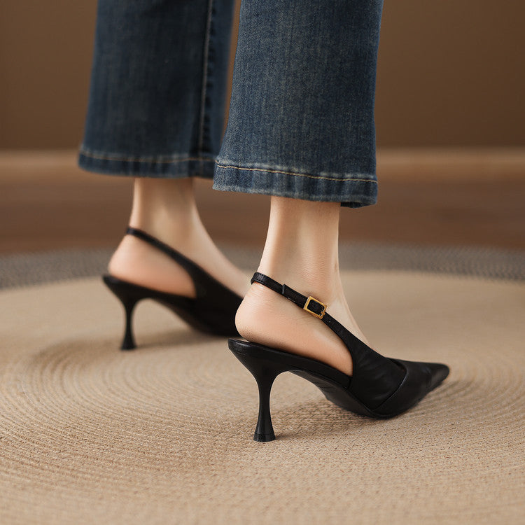 Myla | Slingback in vera pelle con tacco a matita