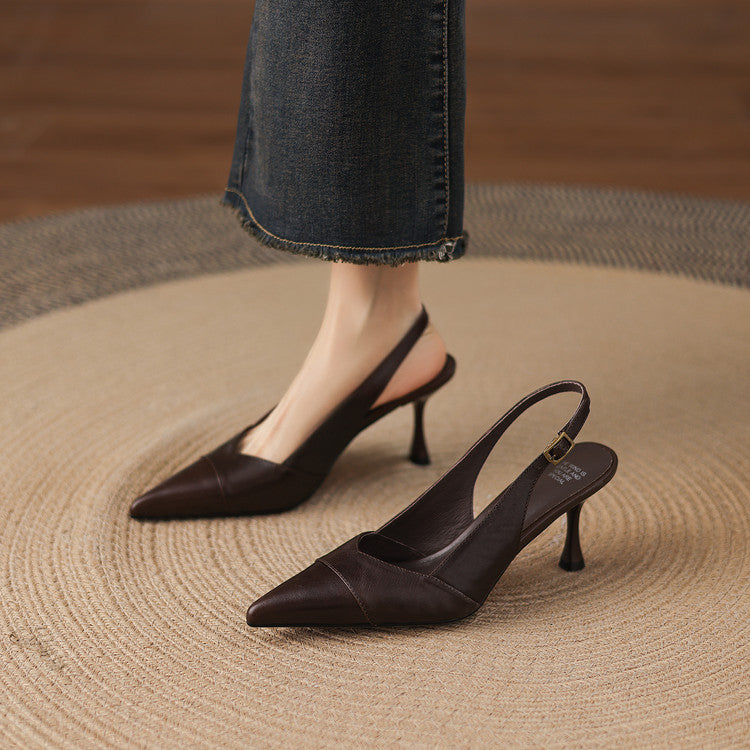 Myla | Slingback in vera pelle con tacco a matita