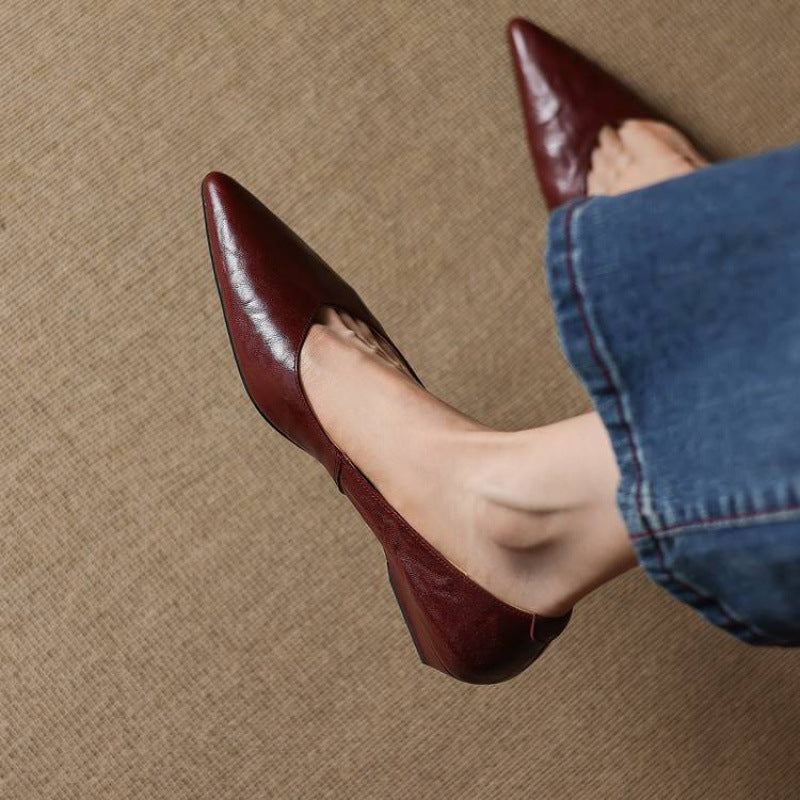 Gemma | Décolleté in vera pelle a punta