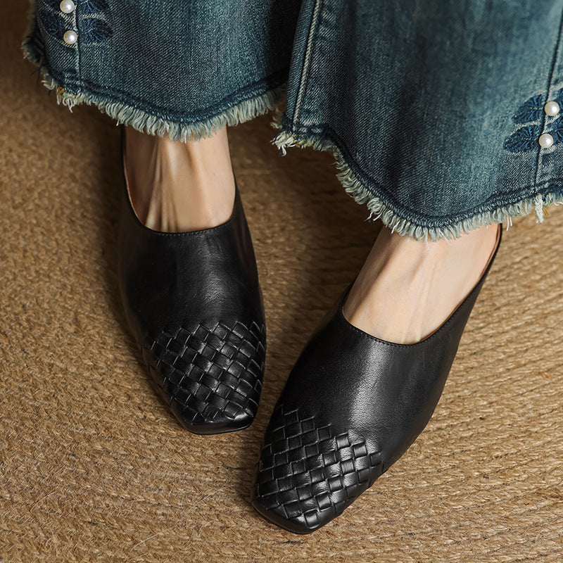 Rea | Mules in vera pelle intrecciata