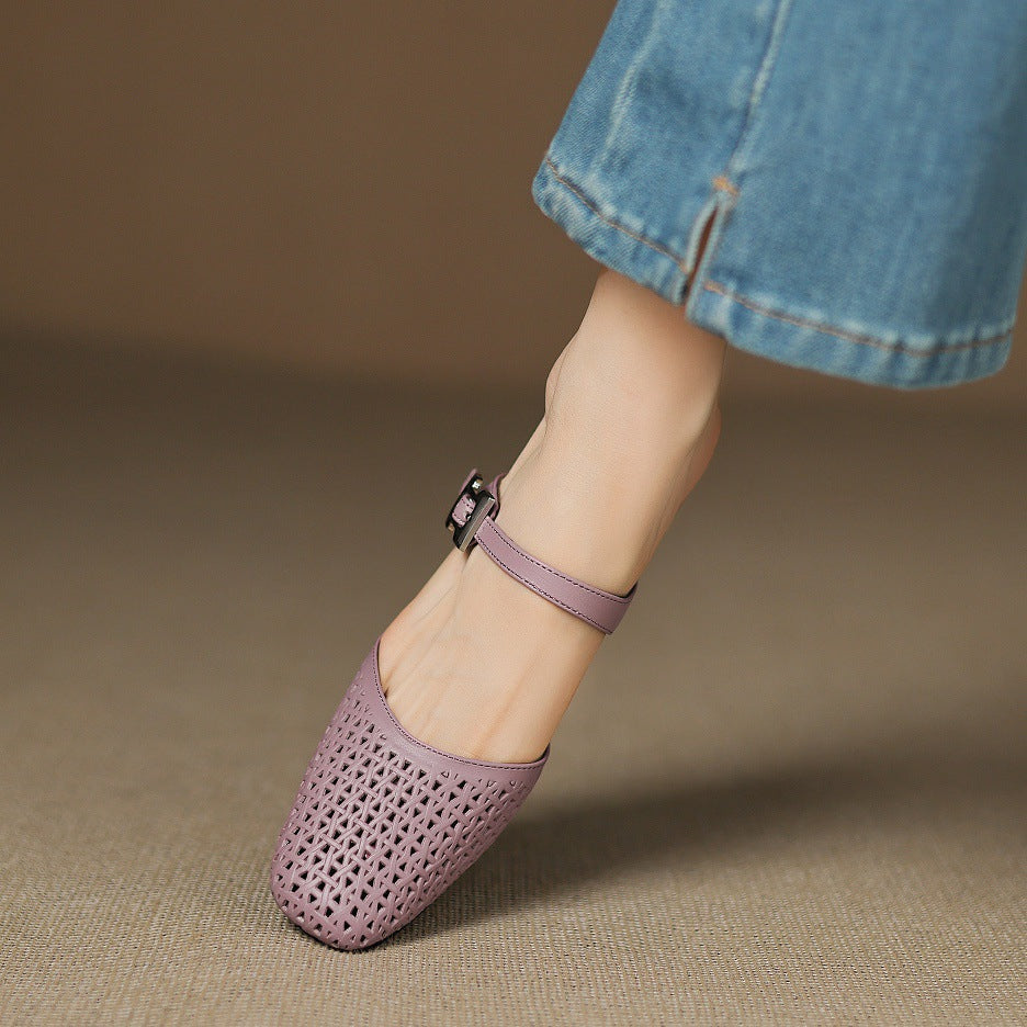 Nilda | Mules in vera pelle traforata