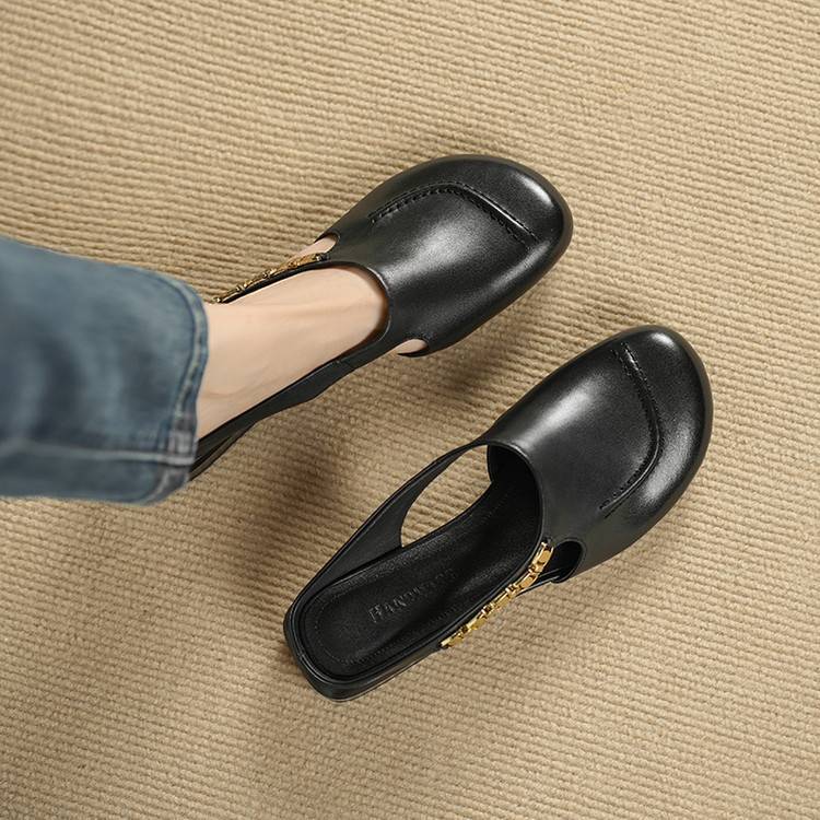 Galia | Mules in vera pelle con catena