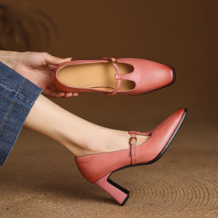 Petra | Décolleté in vera pelle con cinturino a T