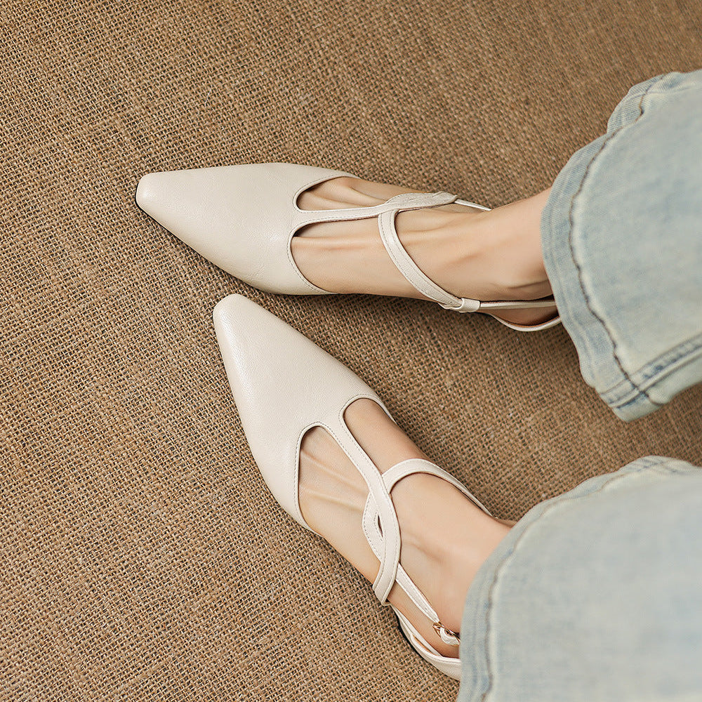 Mia | Scarpe in vera pelle con cinturino a T