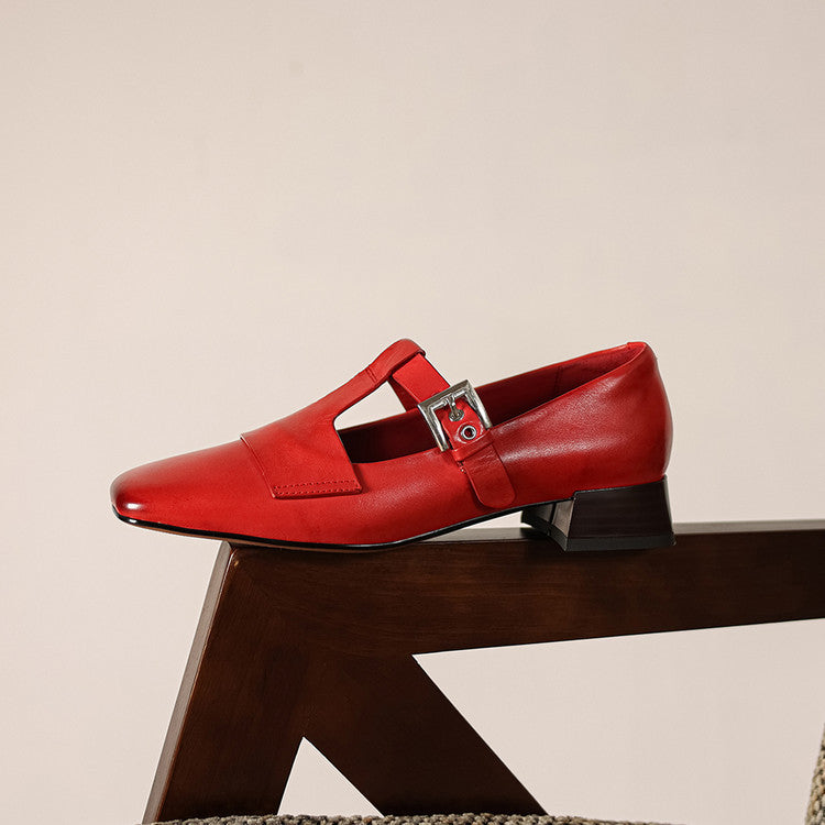 June | Scarpe in vera pelle con cinturino a T
