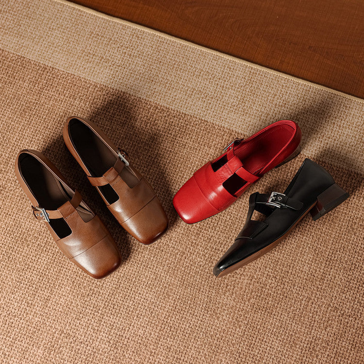 June | Scarpe in vera pelle con cinturino a T