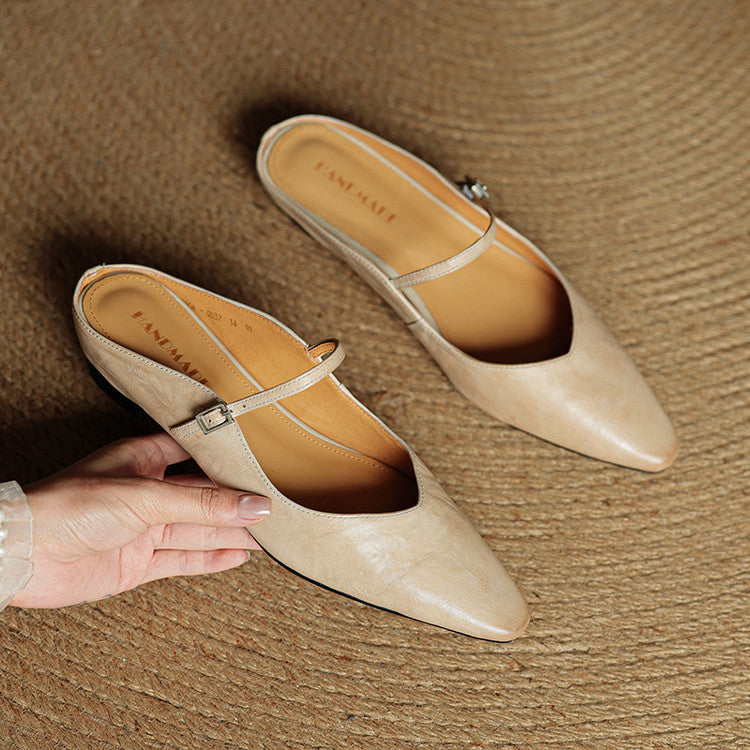 Thalia | Mules in vera pelle con cinturino