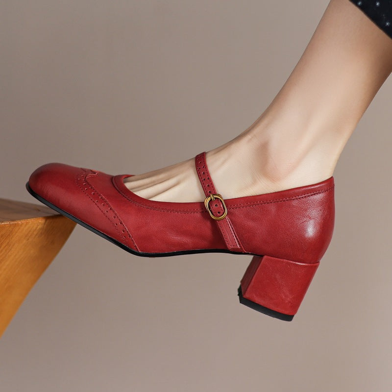 Harel | Mary Jane brogue in vera pelle