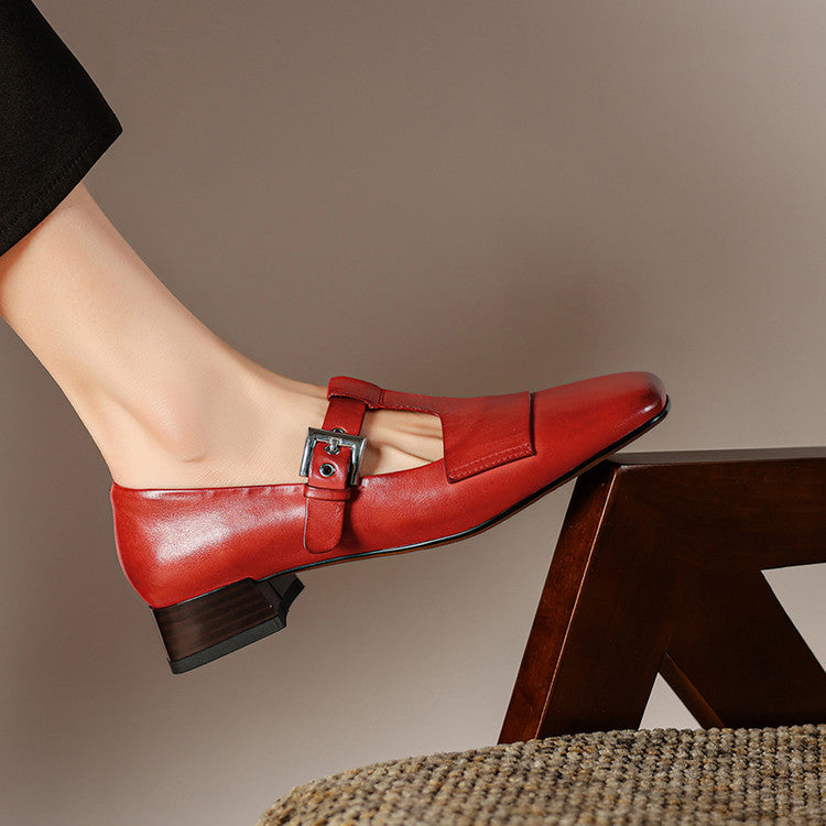 June | Scarpe in vera pelle con cinturino a T
