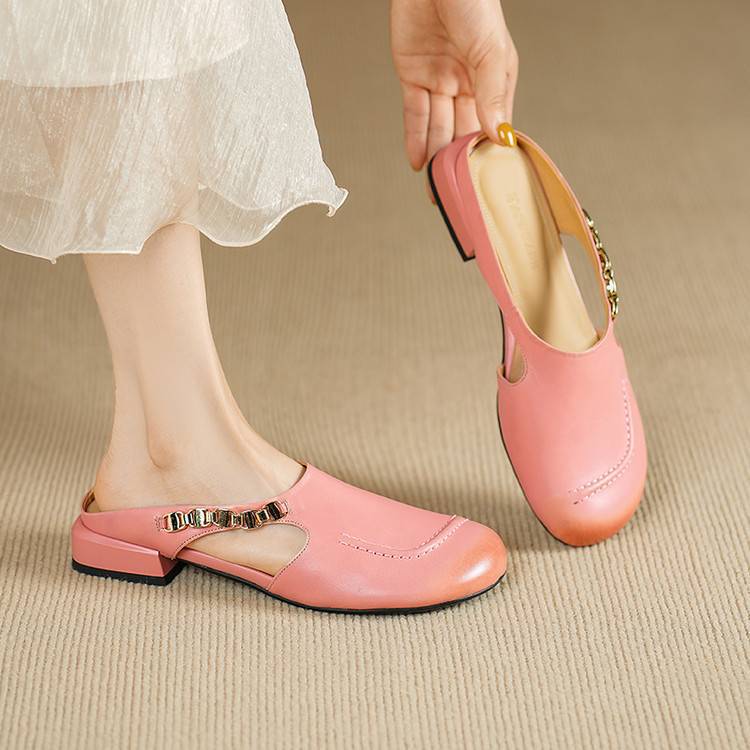 Galia | Mules in vera pelle con catena
