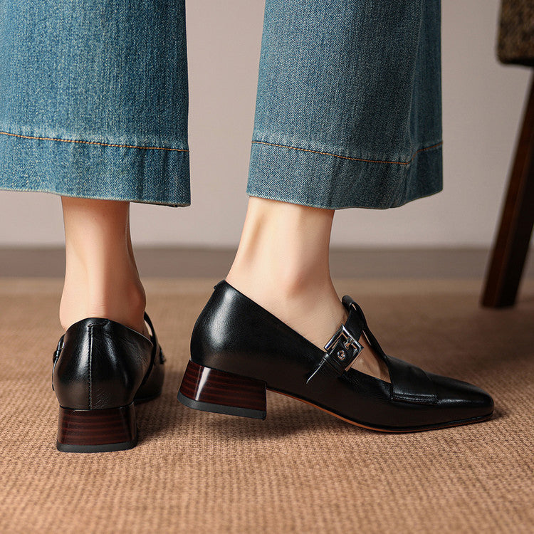 June | Scarpe in vera pelle con cinturino a T
