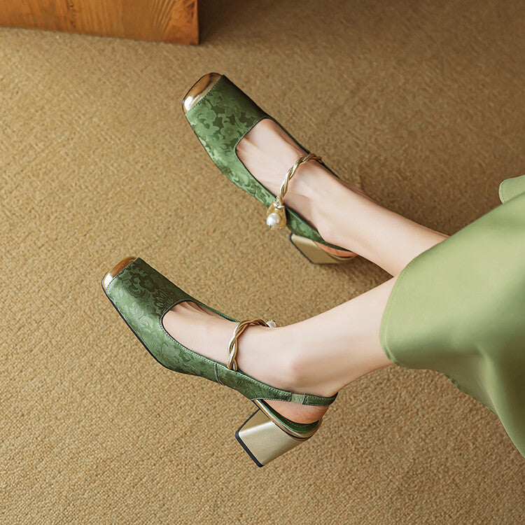 Regina | Slingback effetto broccato