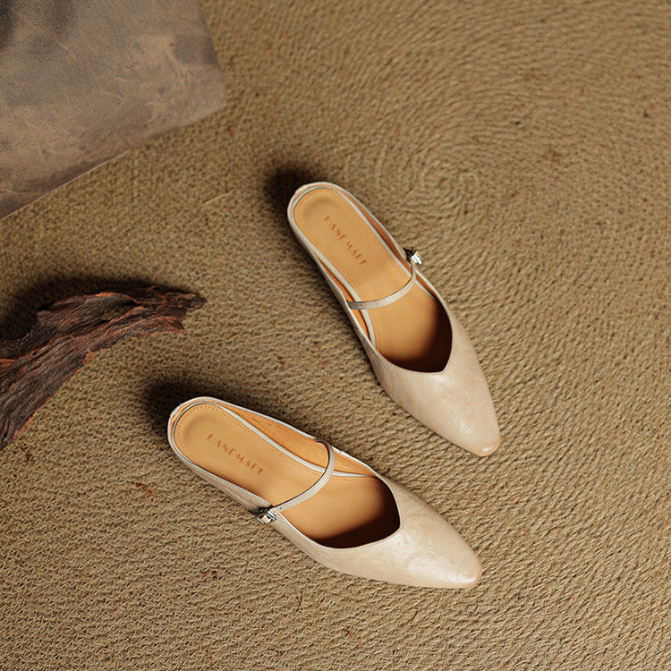 Thalia | Mules in vera pelle con cinturino