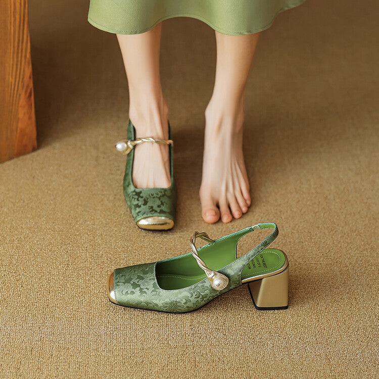 Regina | Slingback effetto broccato