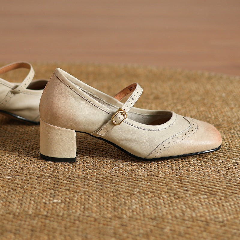 Harel | Mary Jane brogue in vera pelle