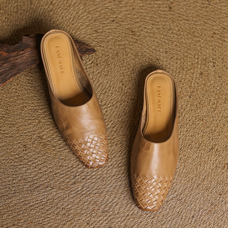 Rea | Mules in vera pelle intrecciata