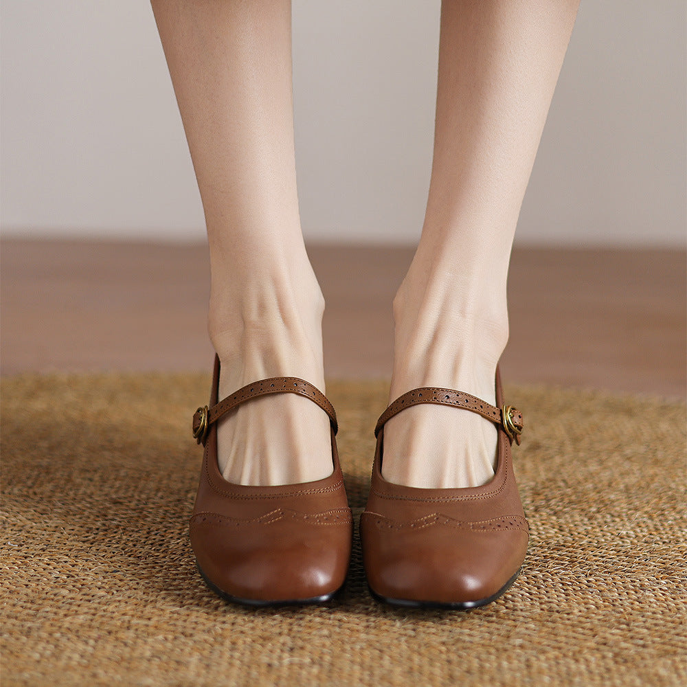 Harel | Mary Jane brogue in vera pelle