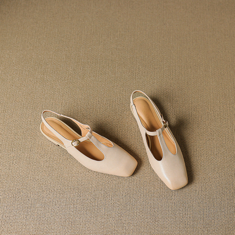 Jessi | Slingback in vera pelle con cinturino a T