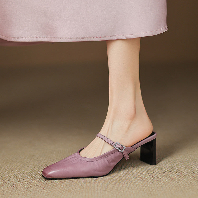 Vanya | Mules Mary Jane in vera pelle