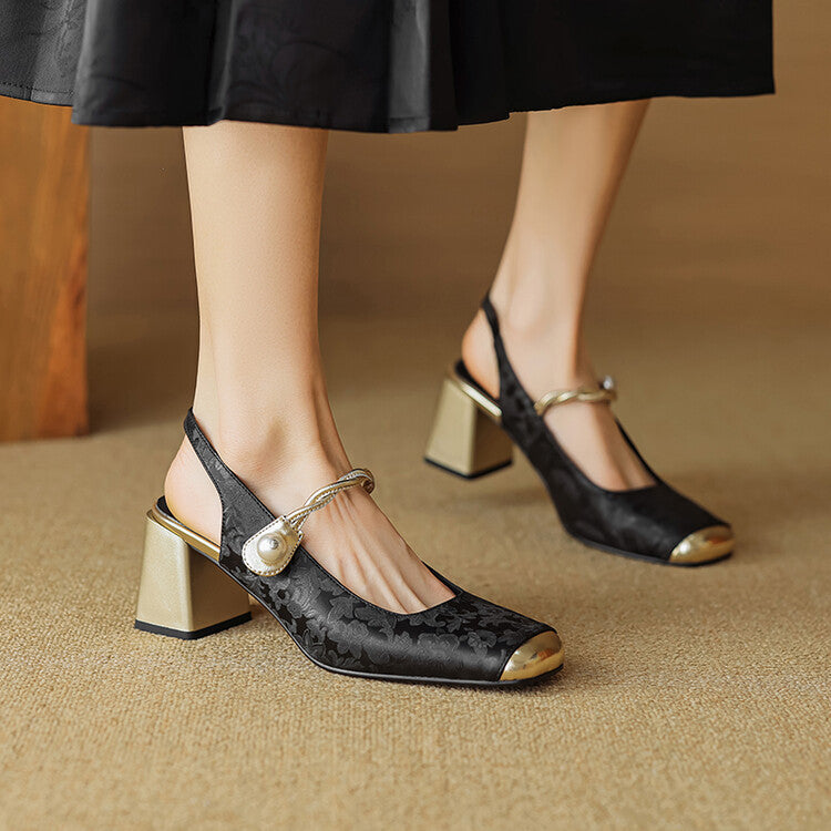 Regina | Slingback effetto broccato