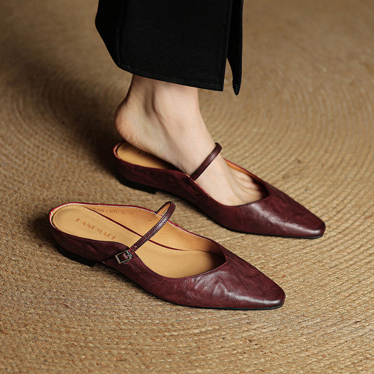 Thalia | Mules in vera pelle con cinturino