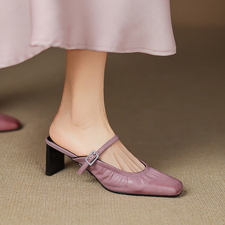 Vanya | Mules Mary Jane in vera pelle