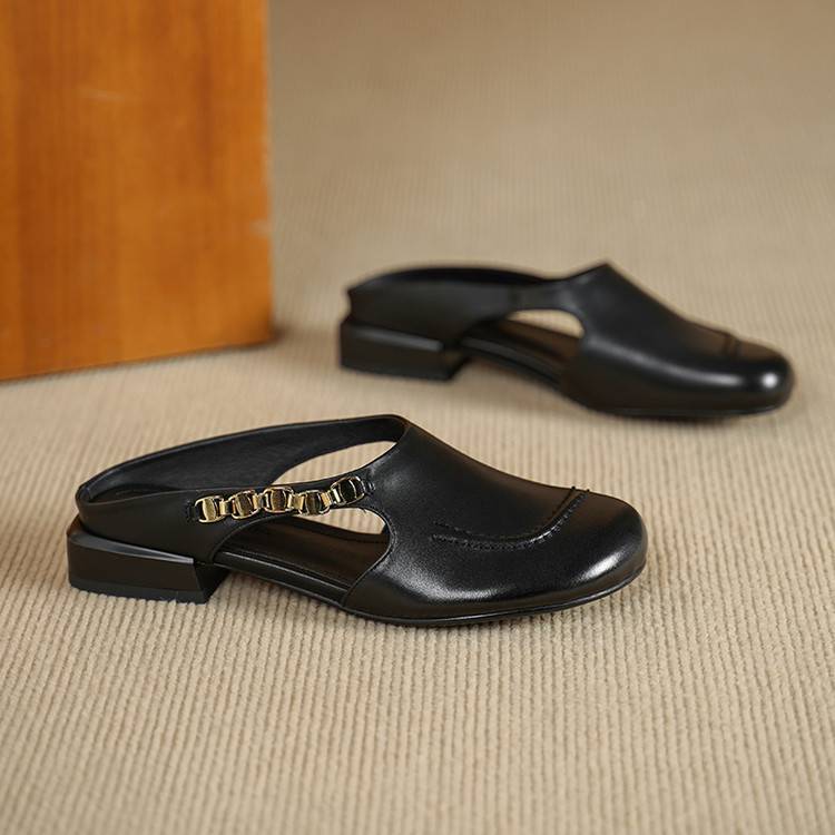 Galia | Mules in vera pelle con catena